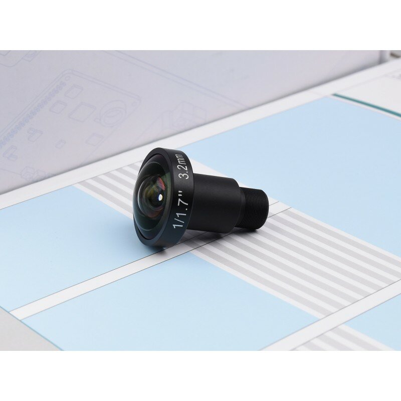 Waveshare M12 lensa resolusi tinggi, 12MP, 160 ° FOV, 3.2mm panjang fokus, kompatibel dengan Raspberry Pi M12 kamera kualitas tinggi