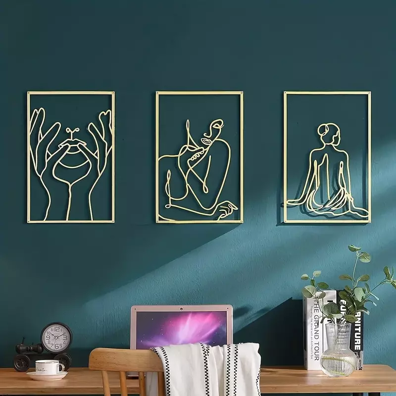 CIFBUY Deco Modern Fashion Metal Vertical Frameless Wall Painting 3 Styles Available Home Livingroom Bedroom Decor Perfect Nurse