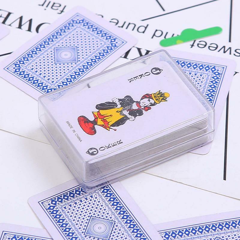 Miniatur kartu bermain portabel Mini kartu bermain kecil dek kartu hadiah pesta baru untuk anak perempuan dan anak laki-laki dekorasi pesta