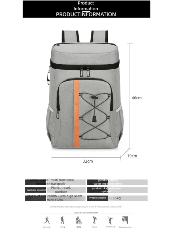 Bolsa de aislamiento gruesa, mochila de gran capacidad, bolsa de almacenamiento portátil para Picnic al aire libre, bolsas de hielo de papel de aluminio