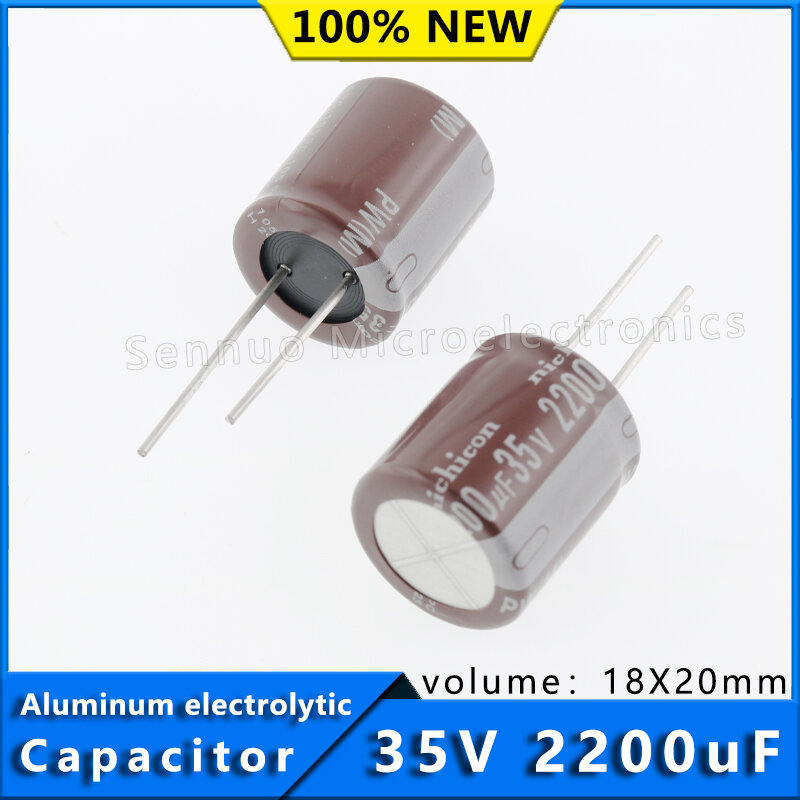 5Pcs 35V 2200UF 18*20 18x20 mm Aluminum Electrolytic Capacitor High Temperature Resistant 105° High Frequency Low Resistance