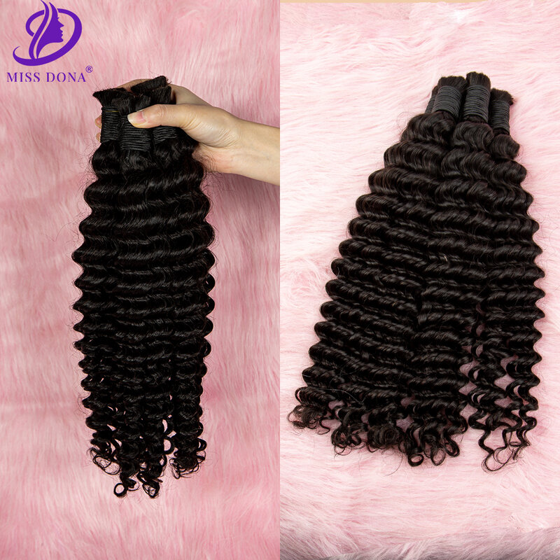 Deep Wave Bulk Hair Extension High Quality Hair Bulk 100% Virgin Hair Bulk Hair Extension With No Weft Material For Salon
