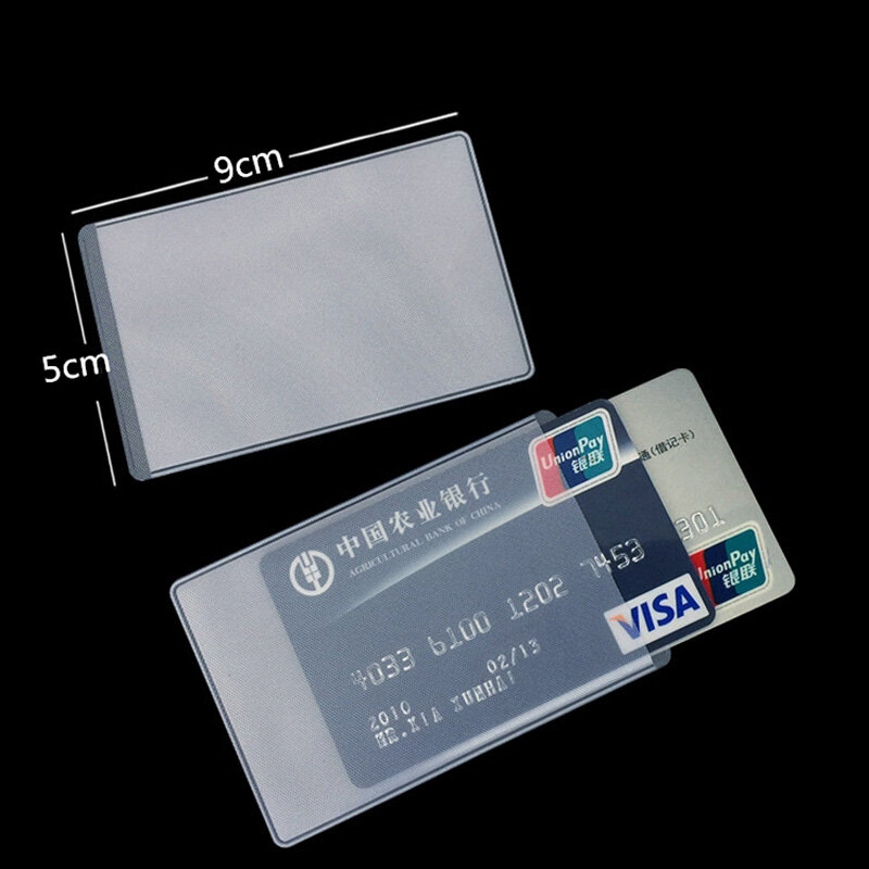 Luva de cartão de visita impermeável transparente, Cartão de crédito bancário capa protetora saco, Estojo protetor titular do crachá, 10pcs por conjunto