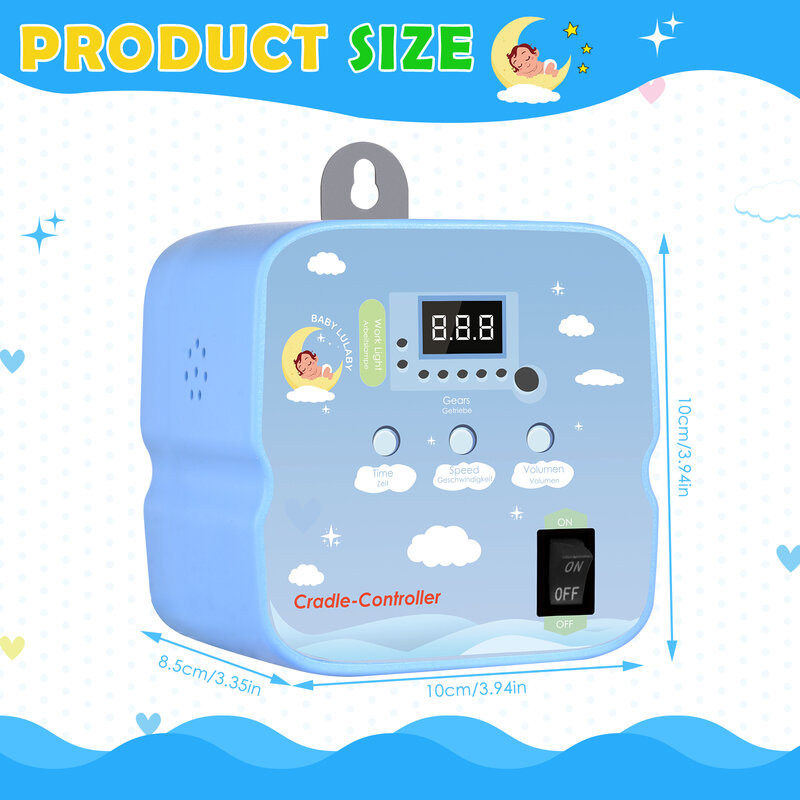 Bebê elétrico controlador balanço com temporizador ajustável, 2-Piece Primavera, controle remoto, até 20 kg