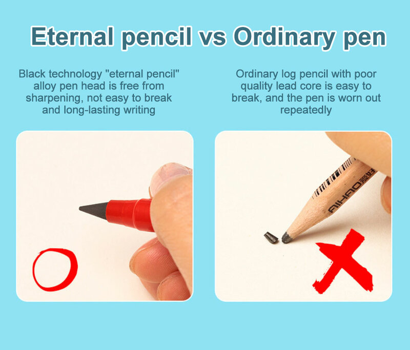 Unlimited Writing Pencil No Ink Novelty Eternal Pen Art Sketch Stationery kawaii pen smoothly high-tech durable school supplies