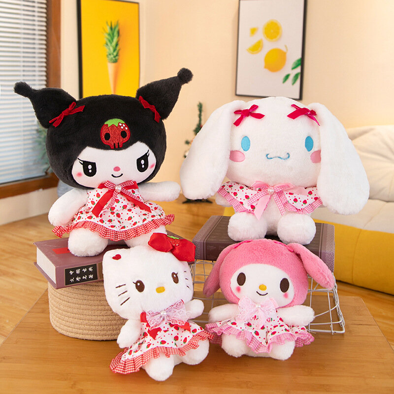 Muñecos de peluche Sanrio Kuromi My Melody para niños, juguetes de peluche, lindos, Cinnamoroll, Hello kitty, regalos de cumpleaños, 25cm