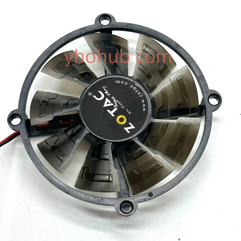 Rqet RQ8015H12B DC 12V 0.30A Dia.75mm C.T.C 63mm 2-Wire Server Cooling Fan