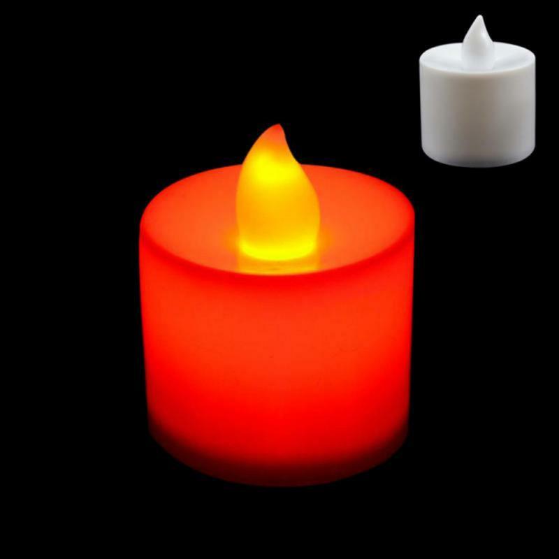 LED شمعة مصباح متعدد الألوان بطارية تعمل بالطاقة الشموع مع اللهب واقعية عيد الميلاد عطلة الزفاف ديكور المنزل شمعة