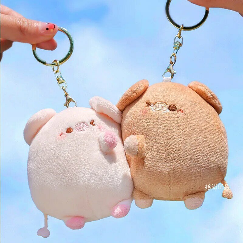 Porte-clés en peluche magnétique pour Couple cochon, une paire, mignon, créatif, jouet en peluche, Kawaii, cadeau de vacances, pendentif de sac à dos aimanté personnalisé