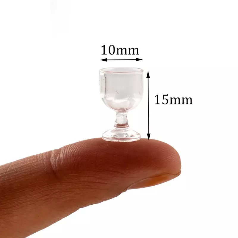 4Pcs 1/12 Doll House Miniature Resin Wine Glass Simulation Goblet Model Toys for Mini Decoration Dollhouse Accessories