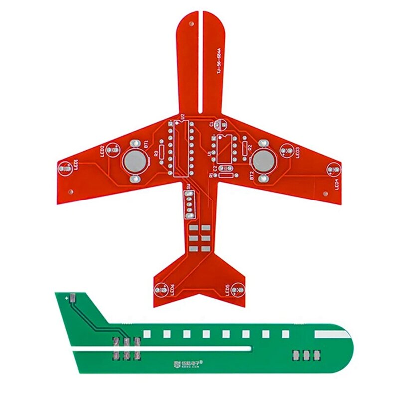 小型航空機フラッシュサーキットボード部品電子生産キット、フローランプ、cd4017