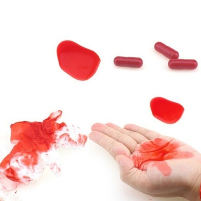 6 pezzi/set pillole sangue finte realistiche per vampiri Horror spaventoso divertente Tric