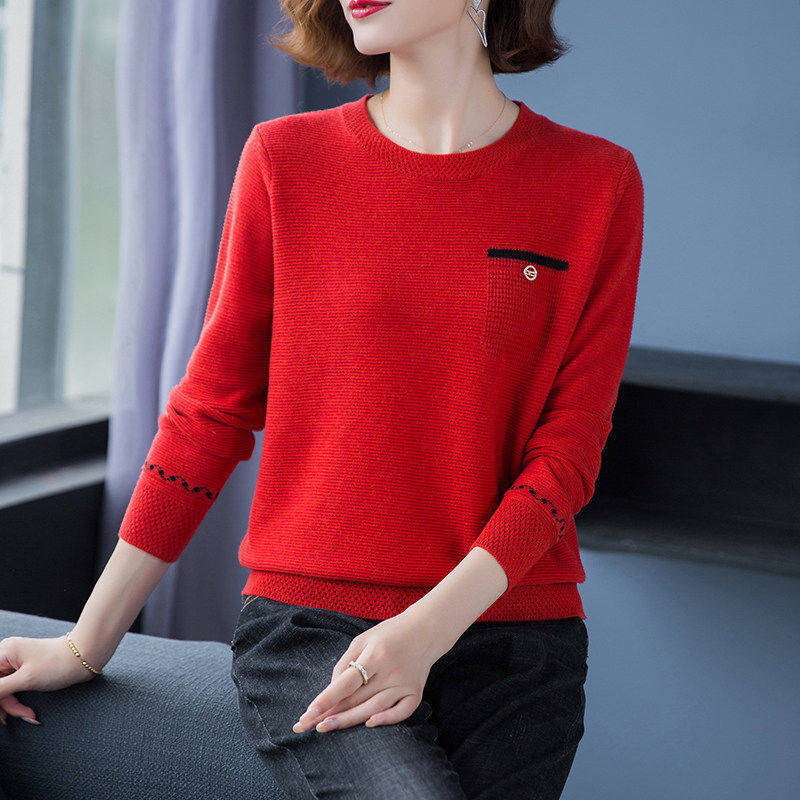 Heißer Verkauf weicher o Kragen pullover Frauen neue lässige lose grundlegende gestrickte Pullover weibliche einfarbige faule Pullover Tops t176