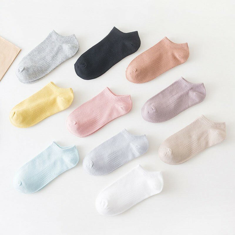 Ladies New Cotton Socks Candy Solid Color Series Simple Fashionable Versatile Korean Style Soft Comfortable Women Boat Sock B110