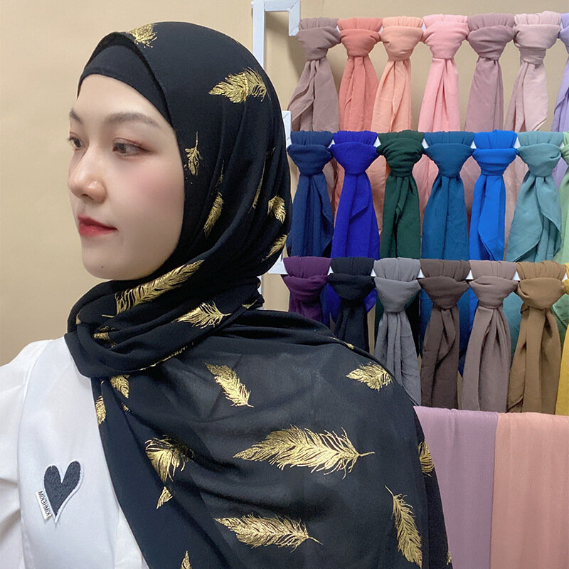 Moslim Shawl Sjaal Dames Hijab Shiny Gold Glanzend Hijab Lange Sjaal Wraps Hijab Wrap Gekleurde Hijab Sjaal Hijab Turkse Festival