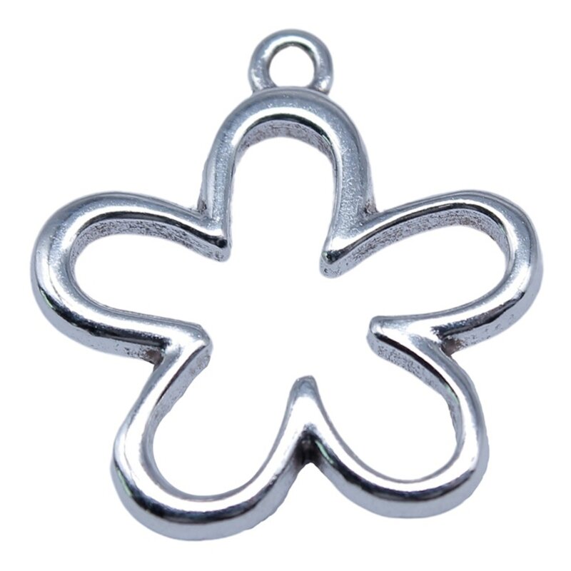 Antique Silver Hang Tags Alloy Hollow Jewelry Necklace Pendant DIY Accessories