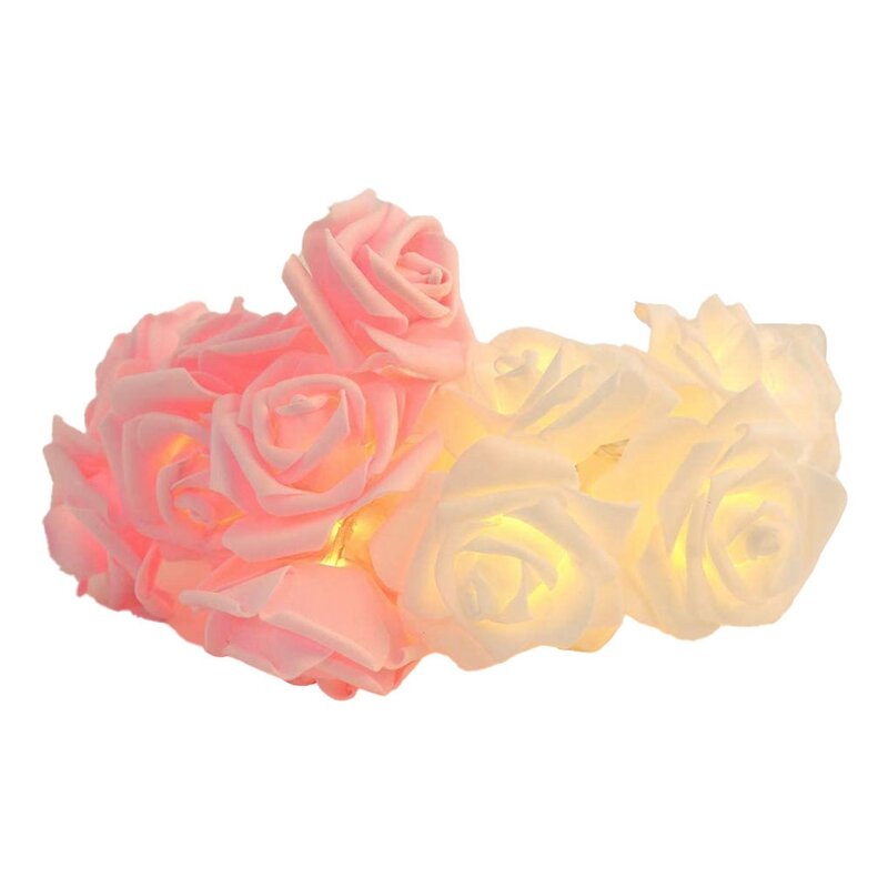 Guirxiété Lumineuse LED Rose Romantique, Piles de 3 Mètres, 62 Guirlandes, Fleurs, Lumières Dégradées, Mariage, ixde Léon