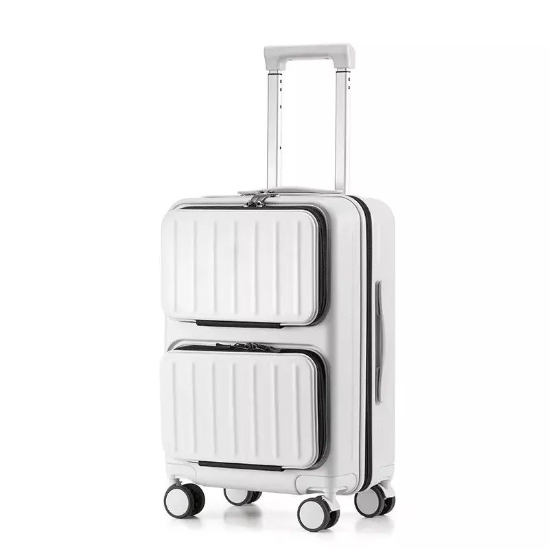 Новинка 2023, двойной передний чемодан YKK на молнии, 20 дюймов, Женский легкий чемодан для посадки, 24 дюйма, вместительный чемодан для мужчин