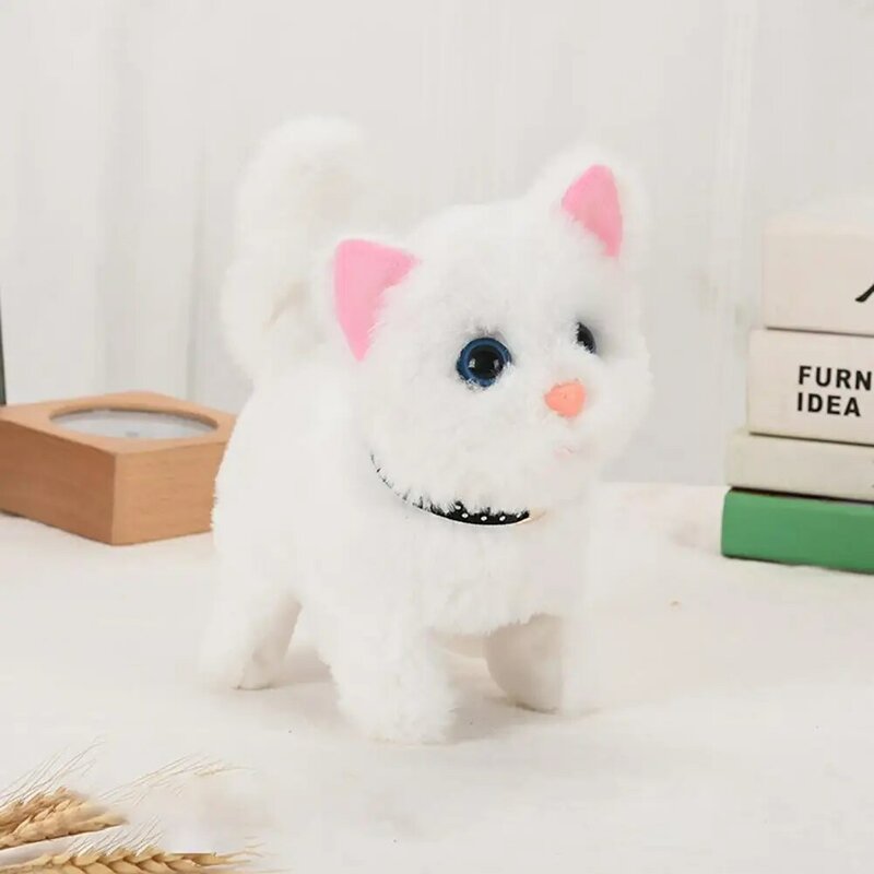 Urocza elektroniczny zwierzak kontrola głosu Robot kot szczekający chodzenie symulacja inteligentny pies interaktywna pluszowa zabawka prezent urodzinowy dla dzieci
