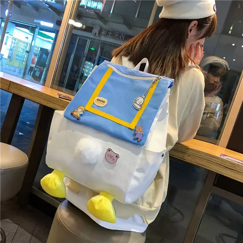 Miniso neue Cartoon Anime Donald Ente Hintern Kinder rucksack Leinwand Tasche Studenten rucksack