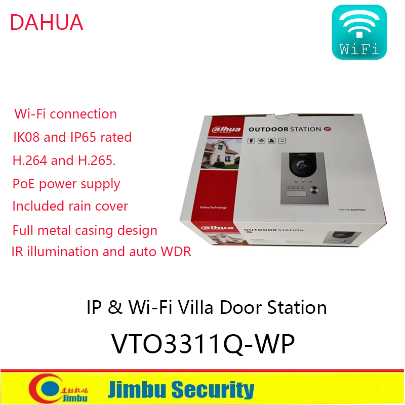 Dahua-VTO3311Q-WP poe wiヴィラドアステーション、2 mp HD cmosカメラ、ik08およびip65定格、h.264およびh.265
