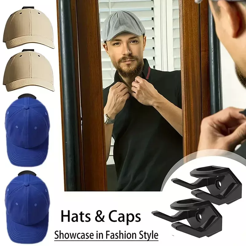 ไม้แขวนหมวกที่แขวนผนังชั้นวางหมวกติดผนัง10ชิ้นสำหรับตะขอหมวกเบสบอลกาวสำหรับติดหมวกตะขอแบบเรียบง่าย