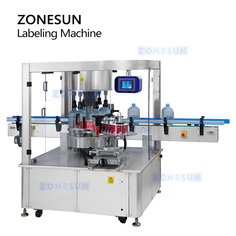 ZONESUN automática embalagem rotulagem máquina, etiquetas auto-adesivas, adesivo aplicador, água mineral, ZS-CYGDP6
