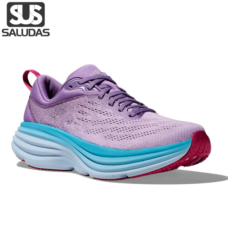 SALUDAS Bondi 8 Women Shoes Men Road Running Shoes Thick Sole Cushioning Outdoor Soft Sole Casual Marathon Jogging Sneakers