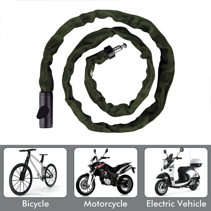 Kunci sepeda Anti Maling, kunci rantai sepeda motor skuter elektrik portabel dengan kabel kunci alat keamanan sepeda