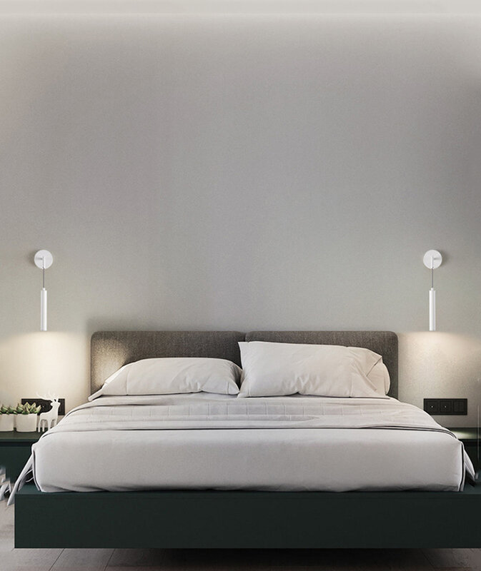 Minimalistyczna lampka nocna naścienna nowoczesna i minimalistyczna TV do salonu ściana w tle gabinet sypialni LED kinkiet