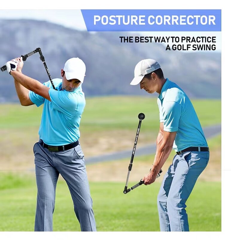 Auxílio de treinamento de golfe portátil ajustável do instrutor do balanço do golfe para melhorar a rotação do antebraço da dobradiça volta do ombro-leve lightweight lightweight lightweight lightweight