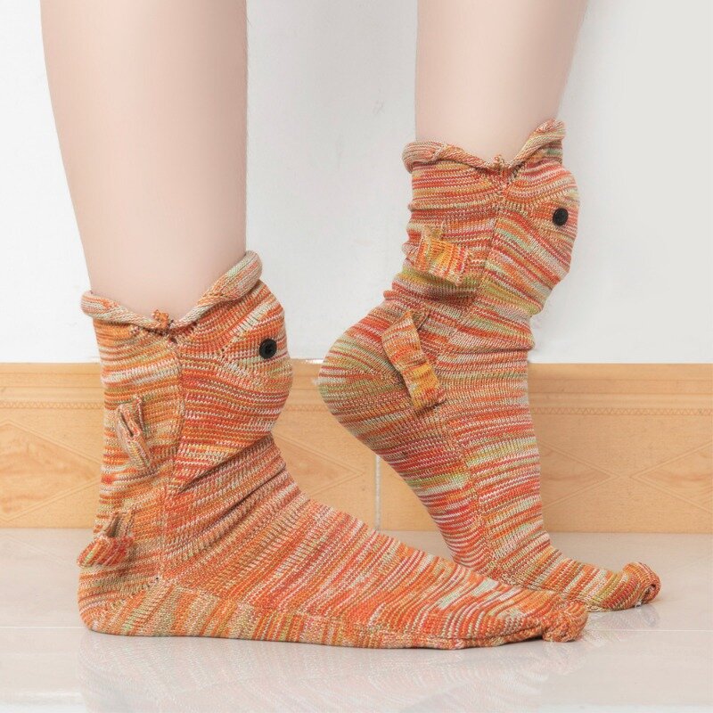 2023 New Knitted Crocodile Socks Autumn Winter Women Cute Cartoon Floor Warm Socks Christmas Funny Socks calcetines de la mujer