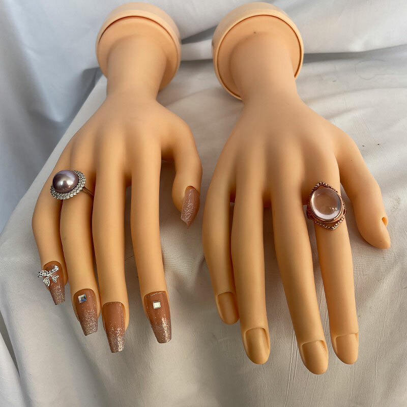 Mannequin Hand For Fake Nail Hand Practice Flexible Bendable Manicure Practice Hands Nail Art Hand Training Hand