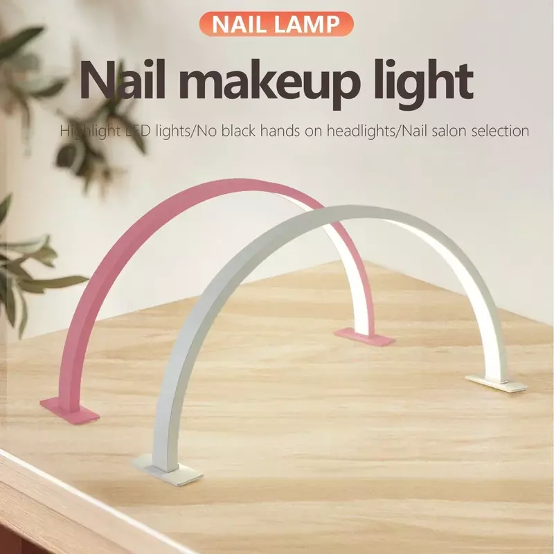 Beauty Salon LED Half Moon Nail Table Photography Lamp For Eyelash Extension Eyebrow Eyelash Lamp Arch Nail Lamp Supplement