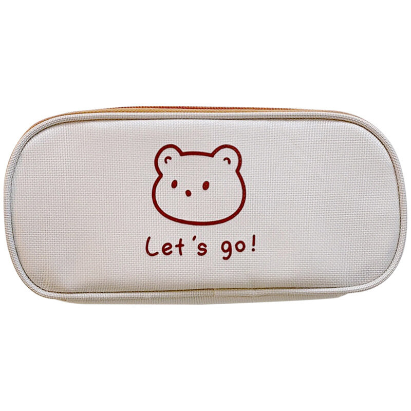 Pencil Bags Child Kids Gift 4 Styles Kawaii Bear Pencil Bags Cartoon Cute Simple Pencil Cases Student School Supplies Stationery