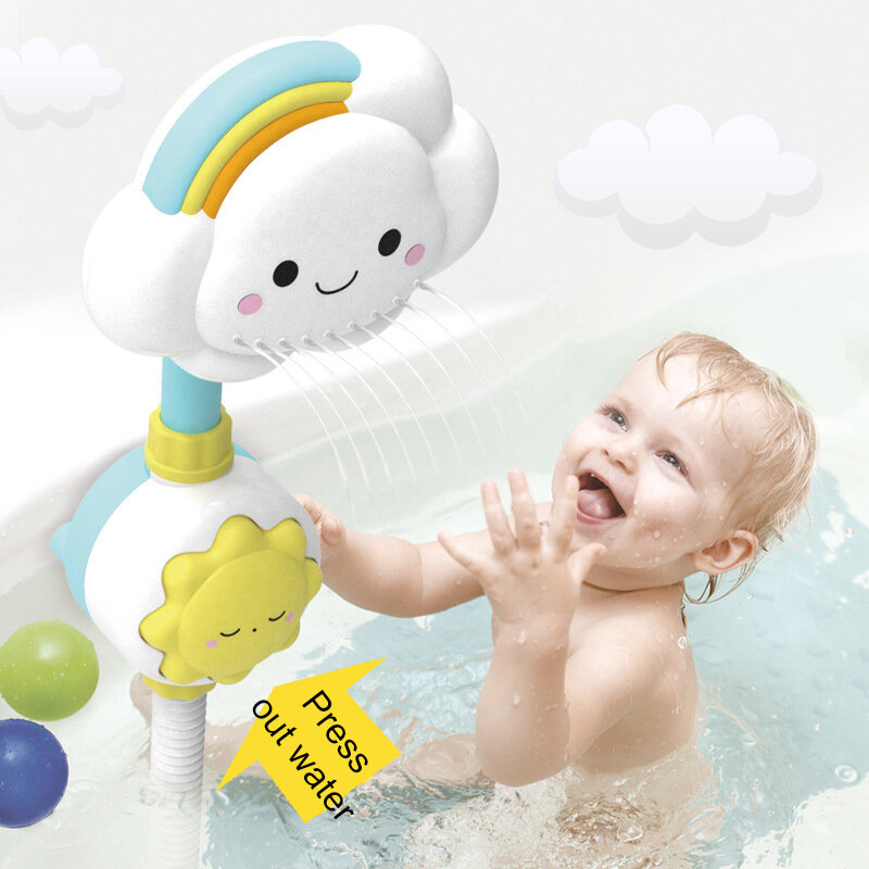 Zabawki do kąpieli dla niemowląt chmura wanna prysznice bicze kąpielowe frackers składane kran zabawki do kąpieli dla dzieci śliczne prysznic natryskowy dzieci prezent