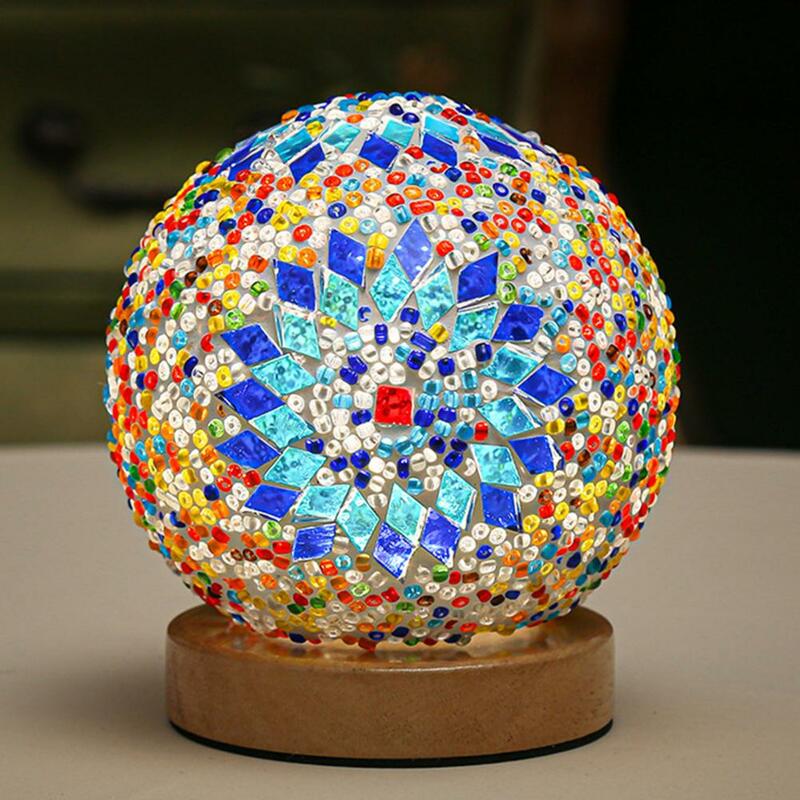 زجاج مصباح الإبداعية الباروك ضوء الليل هدية ملونة جذابة البوهيمي نمط ليلة مصباح