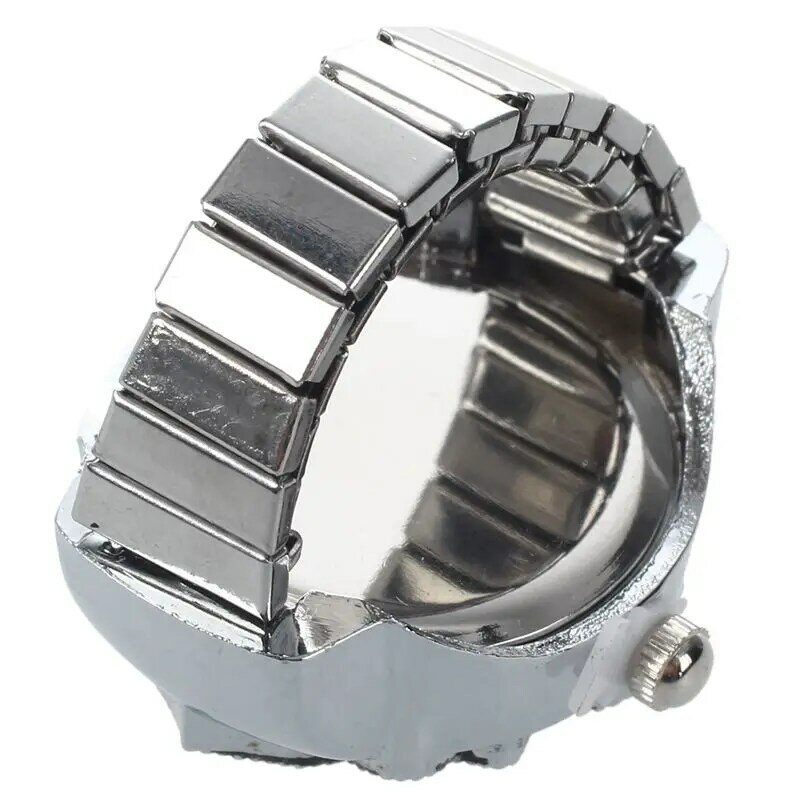 Tibetaanse Zilveren Bloem Mannen Lady Finger Ring Horloge 0.87 "Hot