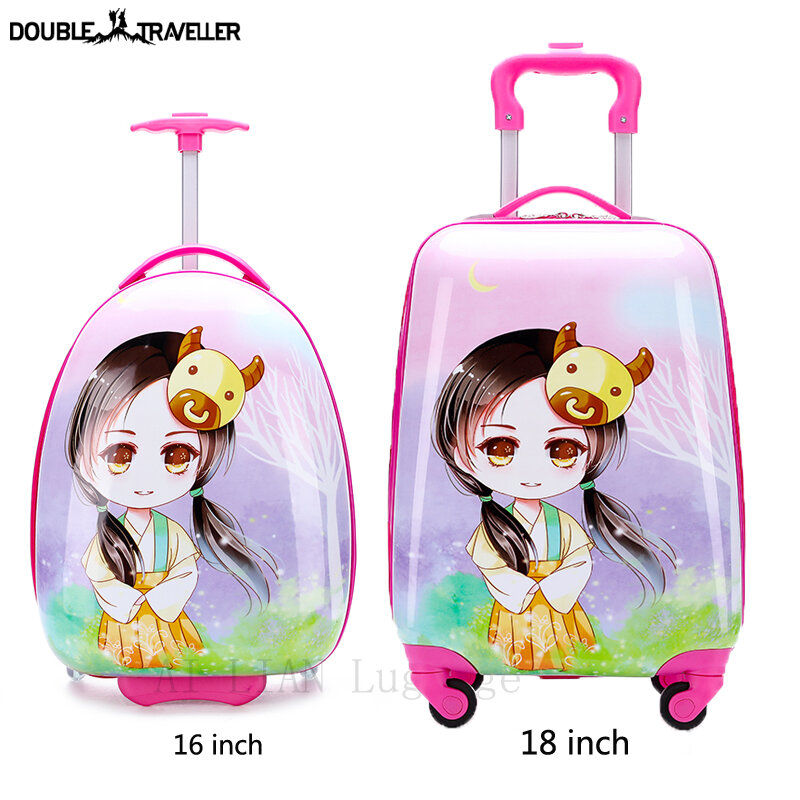 Kinder Reisekoffer 16''18inch tragen Gepäckwagen Fall für Mädchen Jungen Geschenk kabine Roll gepäck Spinner niedlichen Cartoon