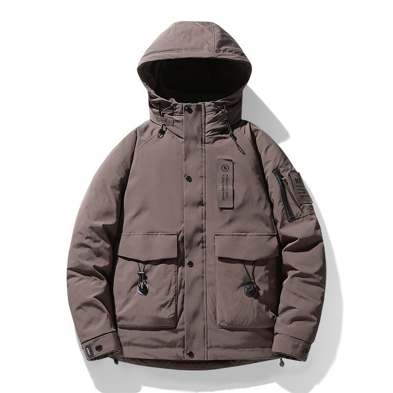 Warm Hooded Men's White Duck Down Jacket Thick Puffer Jacket Coat Male Casual High Quality Overcoat Thermal Winter Parka Men