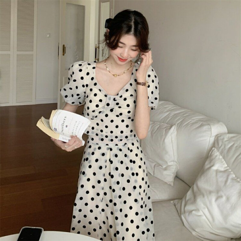 Women Sets Polka Dot Top Bow Lace-up Backless Stylish Skirt Korean Trendy Vintage All-match Fashionable Summer Streetwear Sweet
