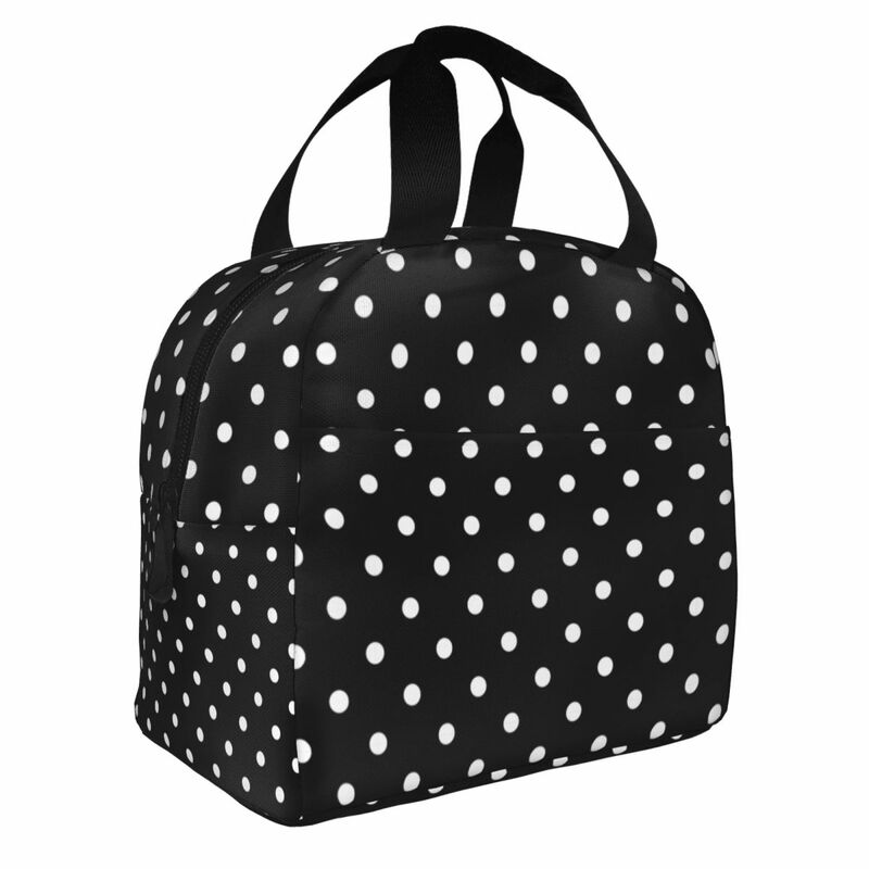 Lunch Bag for Men Women Cute Polka Dot Thermal Cooler Portable School Oxford Lunch Box Food Bag