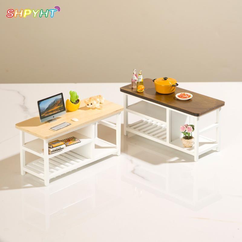 1:12 Dollhouse Miniature Bookcase Storage Cabinet Dining Table Desk Furniture Home Model Decor Toy Doll House Accessories