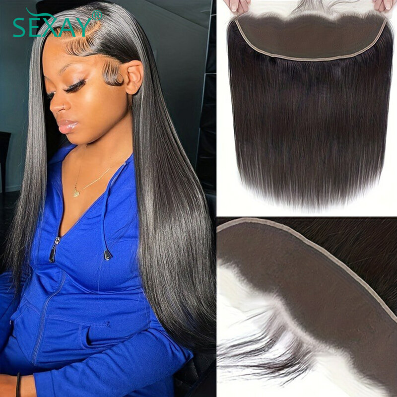 13x4 Lace Frontal Brazilian Human Hair 4x4 Free Part Swiss Lace Closure With Baby Hair Ear To Ear Lace Frontals Pre Plucked