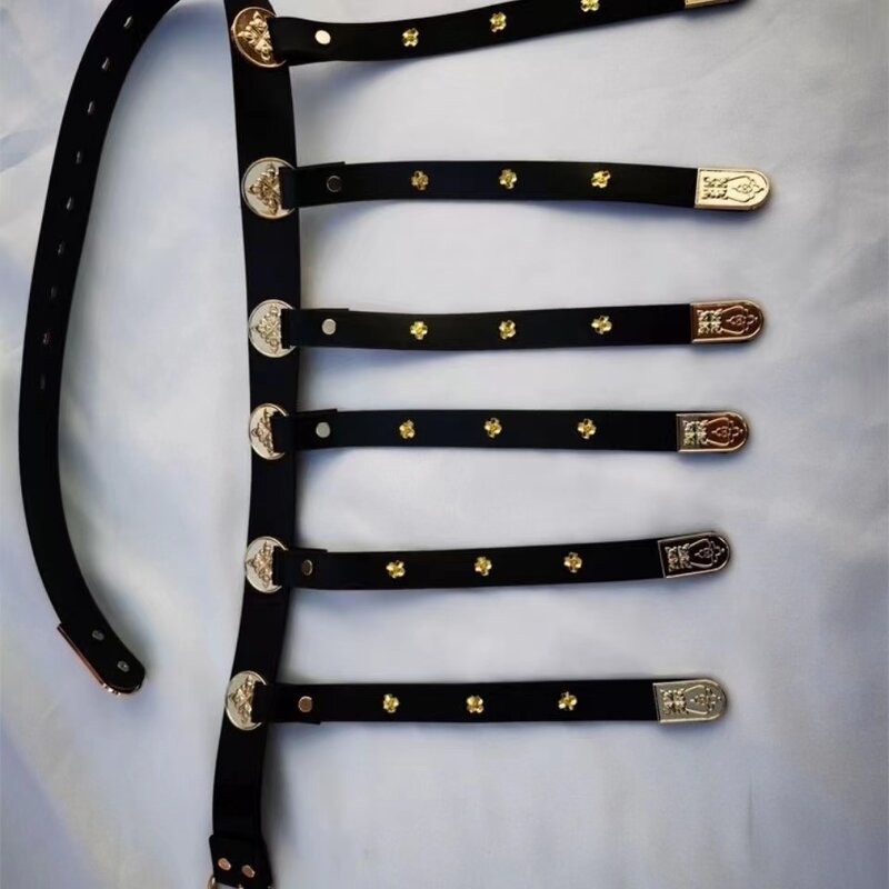 Hanfu-Cinturón de cuero para hombre y mujer, accesorio para la cintura, traje Vintage, vestido, bata, banda de sellado para la cintura, niños