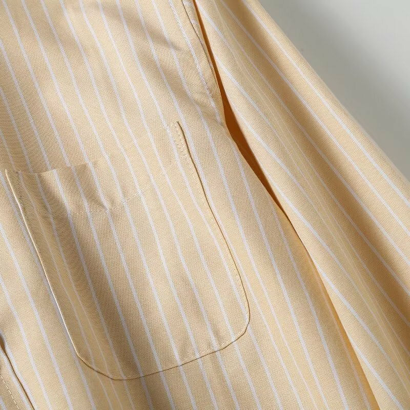 Jenny&Dave Casual Commuting Striped Shirt Men Japanese Simple Men's Oxford Spinning Cotton Shirt