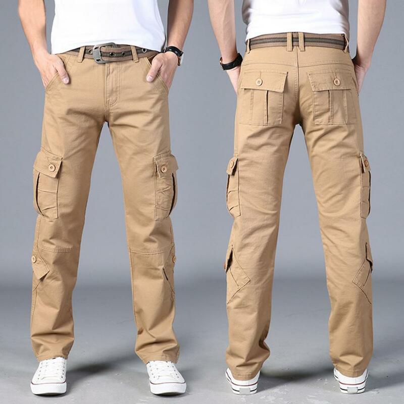 Pantalon Cargo militaire ample pour hommes, poches décontractées, extensible, couleur unie, survêtement masculin