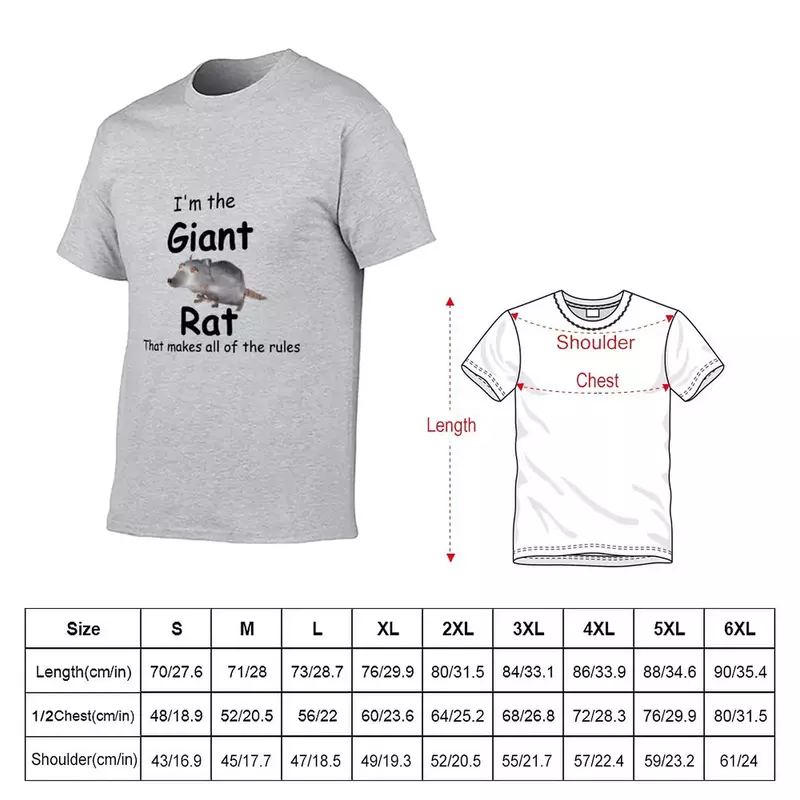 I'm the Giant Rat Rat Filme T-Shirt para Homem, Camisetas Brancas para Rapaz, Roupa Kawaii, Pack