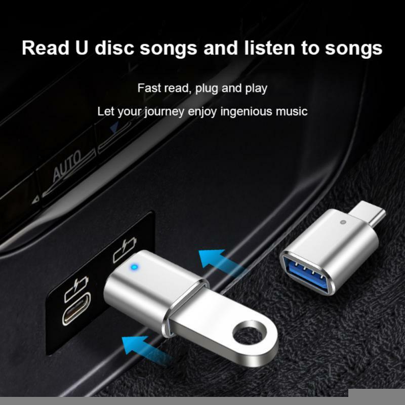 LED USB 3.0 Type-C OTG Adapter Type C USB C Male To USB Female Converter For Macbook Xiaomi Samsung S20 USBC OTG Connector