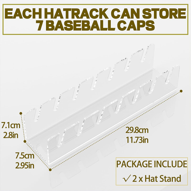 Hat Organizer 7 Baseball Cap Hat Storage Holder Space-Saving Hat Organising Racks Hat Organising Tool for Cloakroom Home